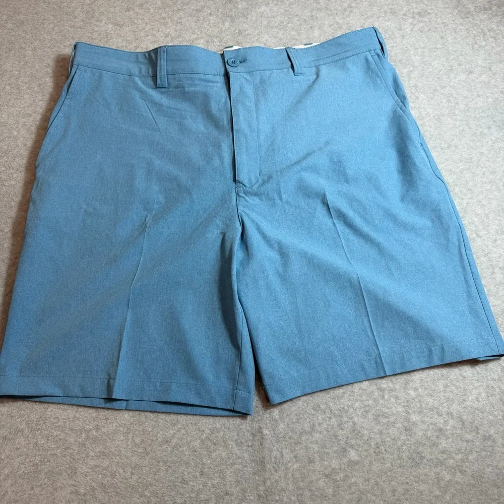 Reebok Golf Mens Flat Front Performance Shorts Blue Stretch Size 44
